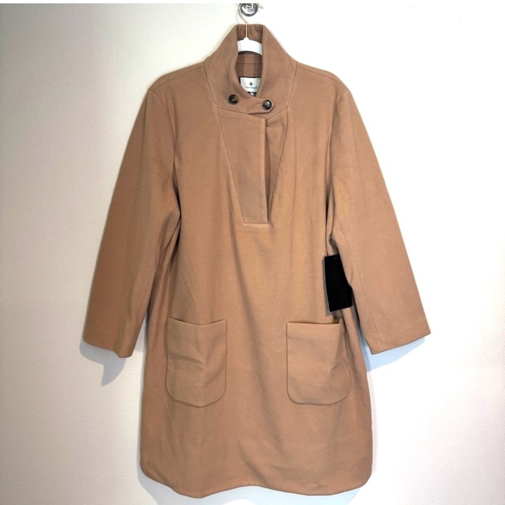 Tuckernuck Camel Emerson Coat Dress XXL Long Sleeve Mini Pockets $298 NWT - Picture 6 of 16